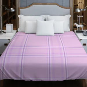 Light Purple Tartan Pattern Duvet Cover