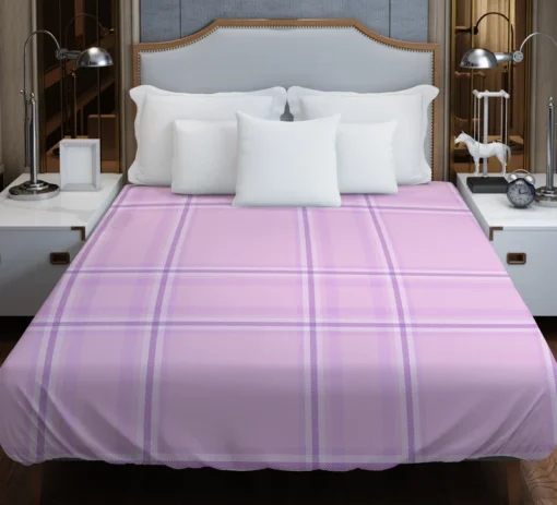 Light Purple Tartan Pattern Duvet Cover