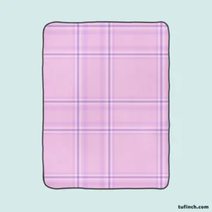 Light Purple Tartan Pattern Fleece Blanket 1