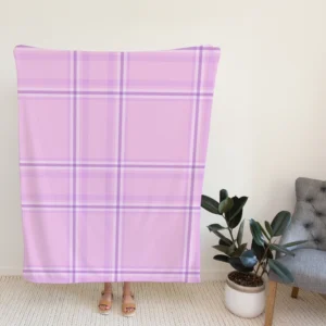 Light Purple Tartan Pattern Fleece Blanket