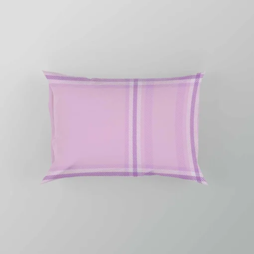 Light Purple Tartan Pattern Pillow Case