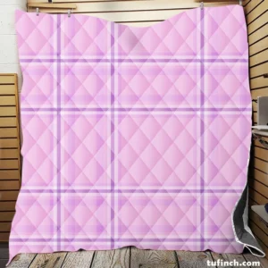 Light Purple Tartan Pattern Quilt Blanket