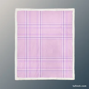 Light Purple Tartan Pattern Sherpa Fleece Blanket 1