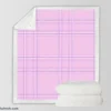 Light Purple Tartan Pattern Sherpa Fleece Blanket