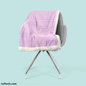 Light Purple Tartan Pattern Sherpa Fleece Blanket 2