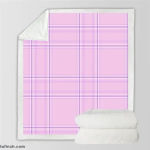 Light Purple Tartan Pattern Sherpa Fleece Blanket