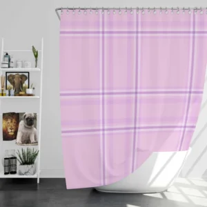 Light Purple Tartan Pattern Shower Curtain