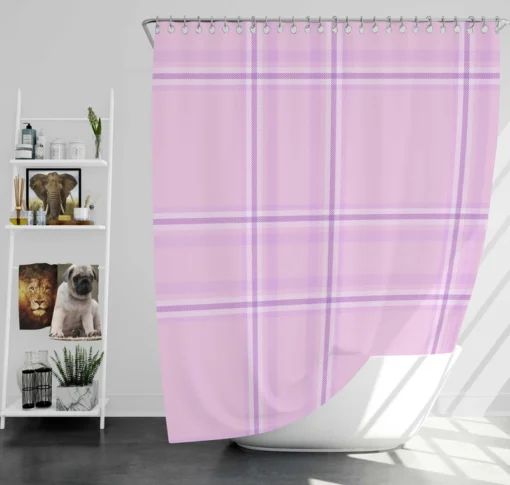 Light Purple Tartan Pattern Shower Curtain