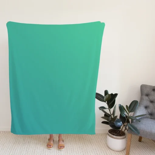 Light Turquoise Green Color Fleece Blanket