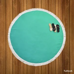 Light Turquoise Green Color Round Beach Towel