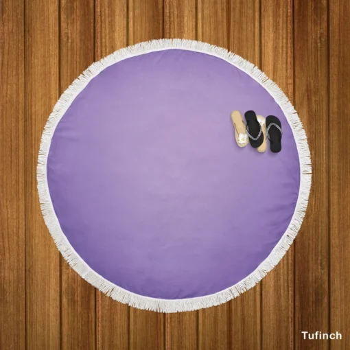 Lilac Solid Color Gradient Round Beach Towel