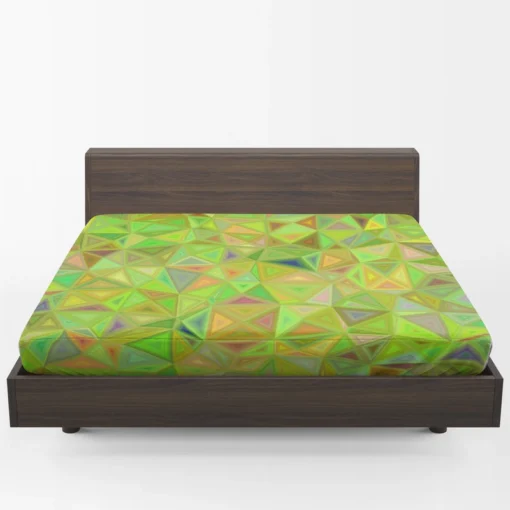 Lime Color Triangle Mosaic Fitted Sheet 1