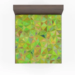 Lime Color Triangle Mosaic Fitted Sheet