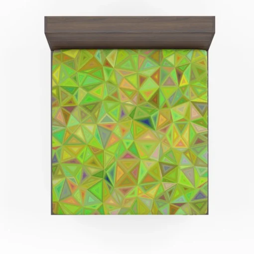 Lime Color Triangle Mosaic Fitted Sheet