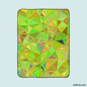 Lime Color Triangle Mosaic Fleece Blanket 1