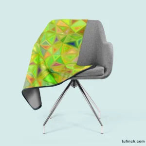 Lime Color Triangle Mosaic Fleece Blanket 2