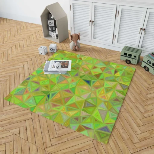 Lime Color Triangle Mosaic Rug 1