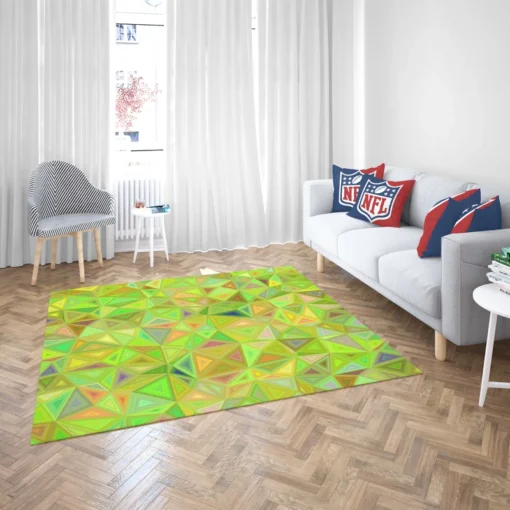 Lime Color Triangle Mosaic Rug 2