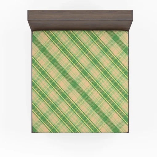 Lime Green Tartan Plaid Check Pattern Fitted Sheet