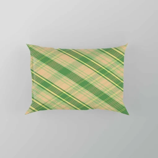 Lime Green Tartan Plaid Check Pattern Pillow Case