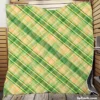 Lime Green Tartan Plaid Check Pattern Quilt Blanket