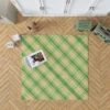 Lime Green Tartan Plaid Check Pattern Rug