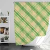 Lime Green Tartan Plaid Check Pattern Shower Curtain