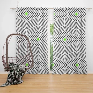 Linear Abstract Lines Pattern Curtain