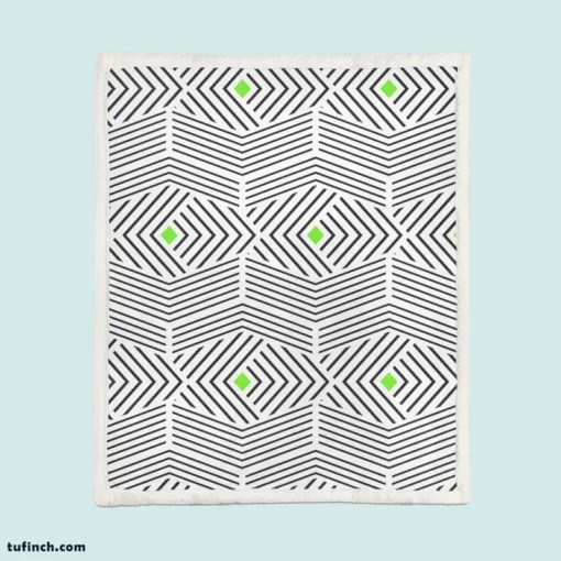 Linear Abstract Lines Pattern Sherpa Fleece Blanket 1