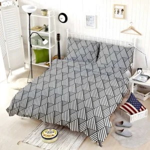 Linear Flat Abstract Lines Pattern Bedding Set