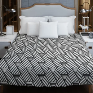 Linear Flat Abstract Lines Pattern Duvet Cover