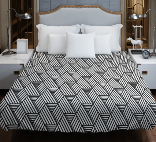 Linear Flat Abstract Lines Pattern Duvet Cover