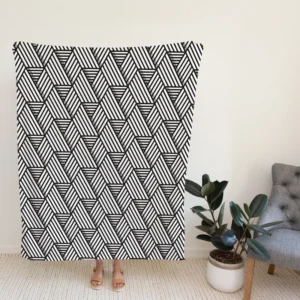 Linear Flat Abstract Lines Pattern Fleece Blanket