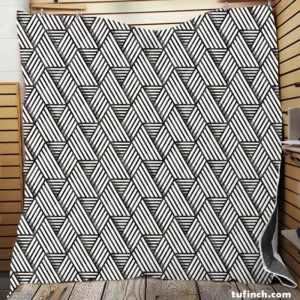 Linear Flat Abstract Lines Pattern Quilt Blanket