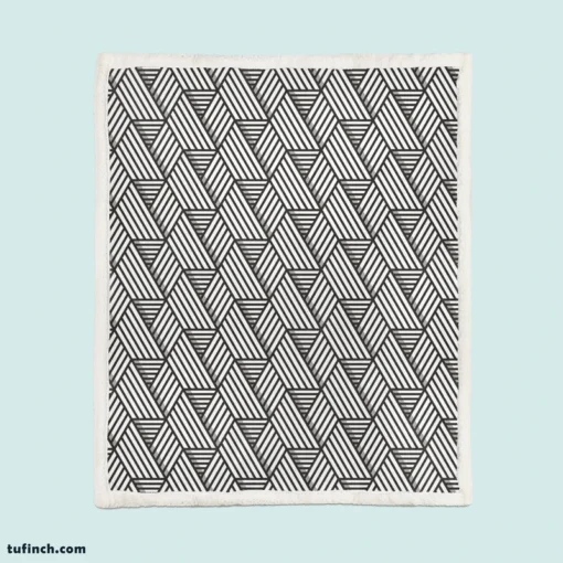 Linear Flat Abstract Lines Pattern Sherpa Fleece Blanket 1