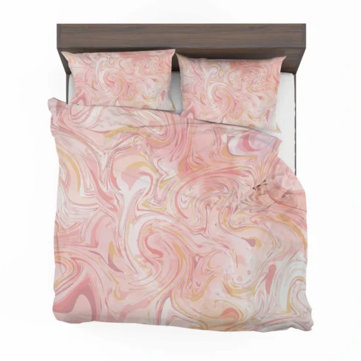 Liquid Pink Marble Effect Bedding Set 2