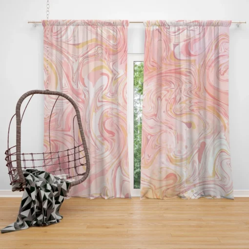 Liquid Pink Marble Effect Curtain