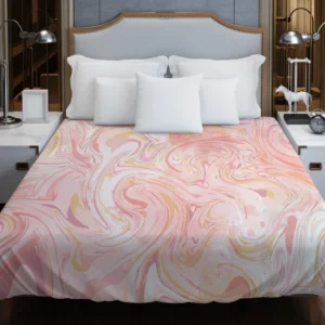 Liquid Pink Marble Effect Duvet Cover