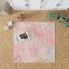 Liquid Pink Marble Effect Rug