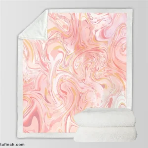 Liquid Pink Marble Effect Sherpa Fleece Blanket