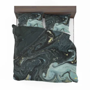 Liquid Texture Black & Gray Glitter Bedding Set 2