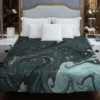 Liquid Texture Black & Gray Glitter Duvet Cover