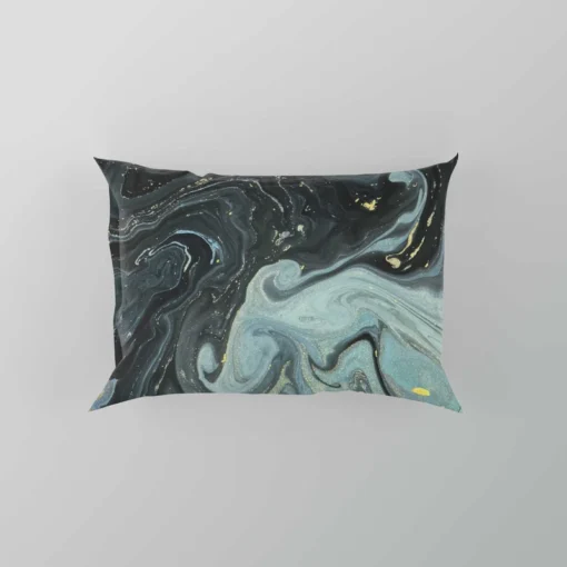 Liquid Texture Black & Gray Glitter Pillow Case