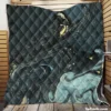 Liquid Texture Black & Gray Glitter Quilt Blanket