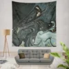 Liquid Texture Black & Gray Glitter Wall Tapestry