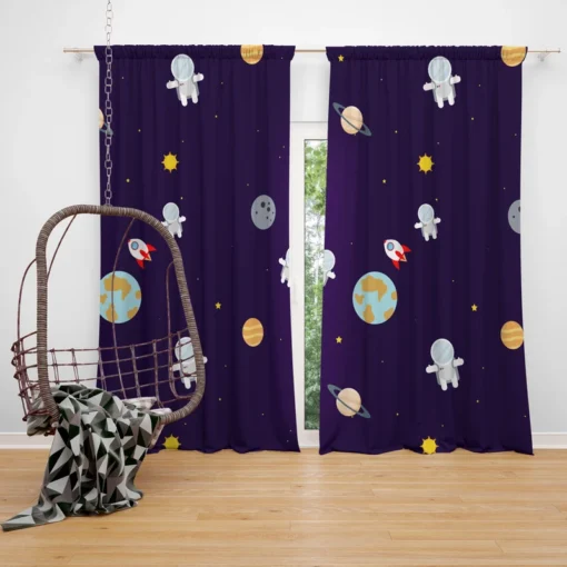 Little Astronauts Space Life Curtain