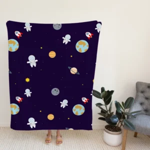 Little Astronauts Space Life Fleece Blanket