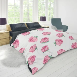 Little Pink Rose Design Duvet Cover 1