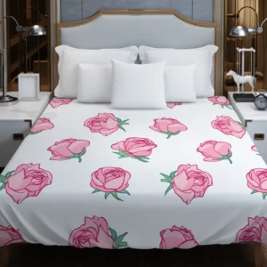 Little Pink Rose Design Duvet Cover