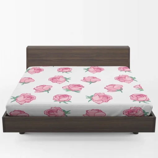 Little Pink Rose Design Fitted Sheet 1